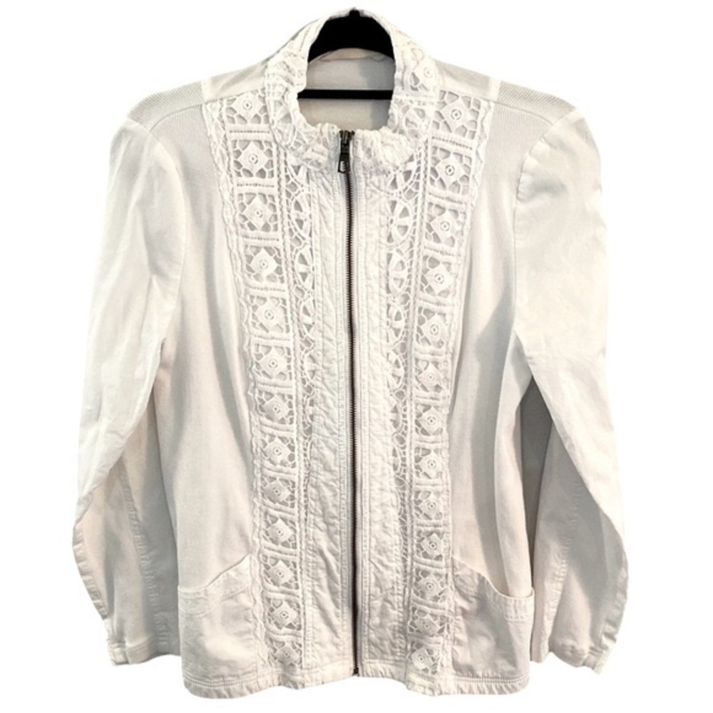 Soft Surroundings Eyelet Zip Lightweight Jacket